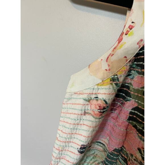 HEMANT & NANDITA Teien Floral empire waist maxi Cotton Dress xs nwt - Picture 7 of 15